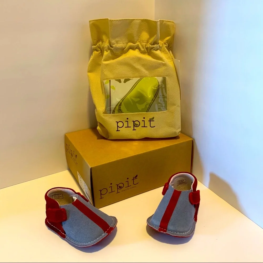 PIPIT $55 Suede Leather Designer Shoes Infant Crib Walking Balance Toddler Shoe